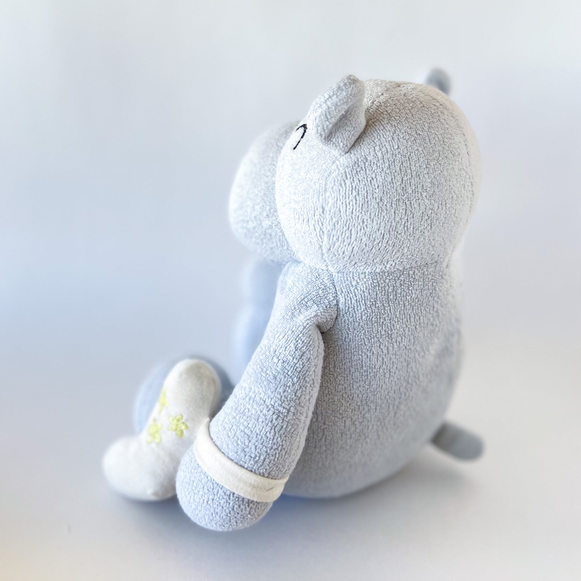 side/back angle of hippo stuffed animal